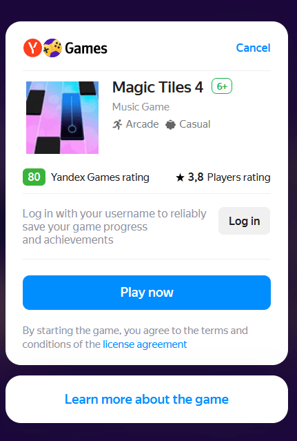 Yandex Games- Magic tiles