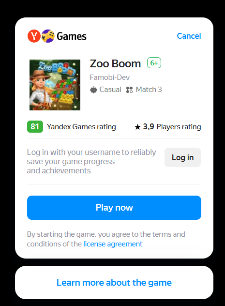 Yandex Games- Zoo Boom